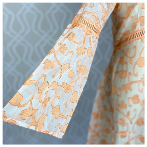 Kayla Peach Leaf Ivory Dress - Picture 5 of 9